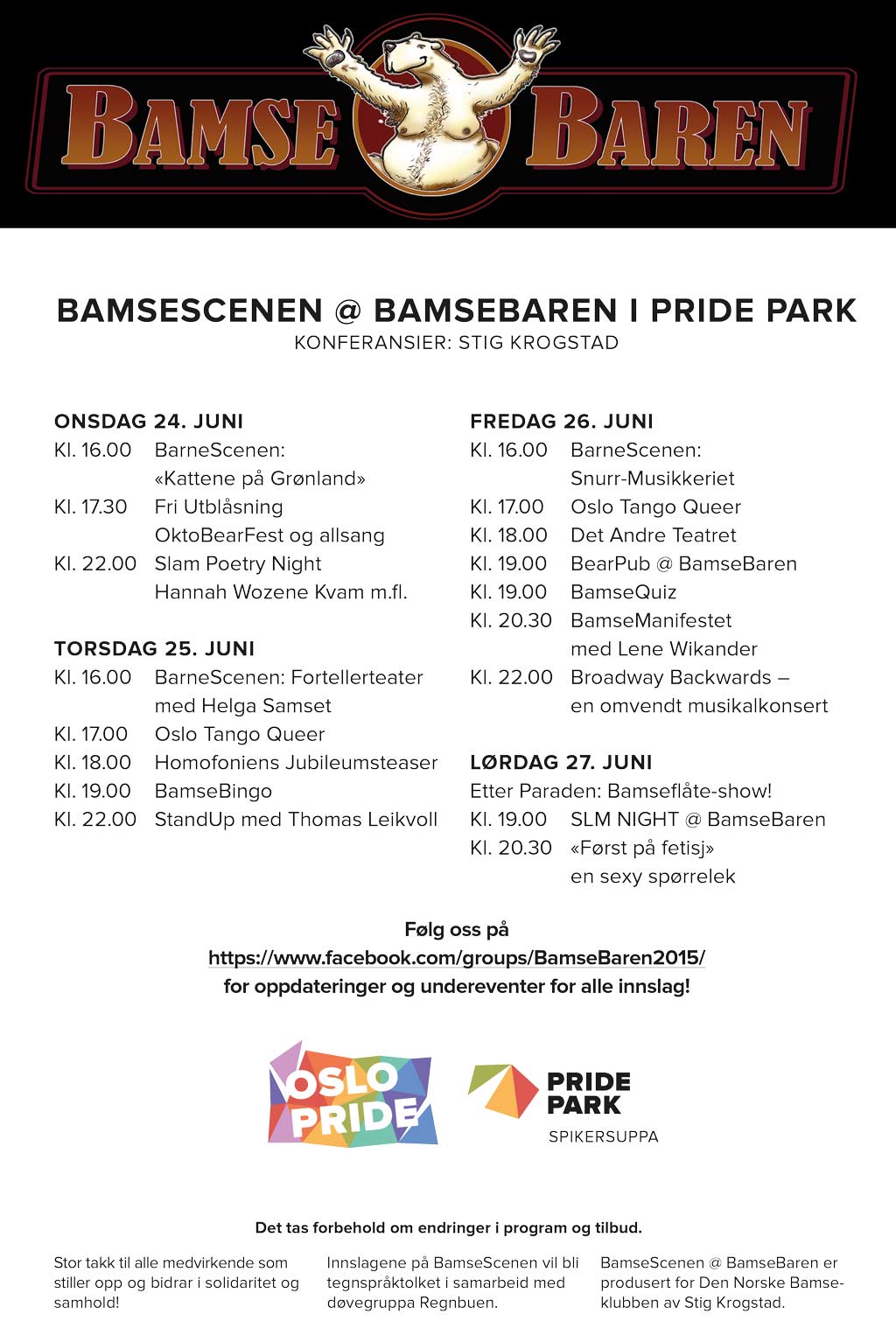 Program BamseScenen @ BamseBaren i Pride Park